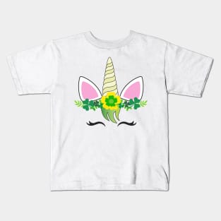 Rainbow Unicorn St Patricks Day Leprechaun Lepricorn Kids T-Shirt